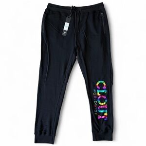 Hudson Outerwear "CLOUT Worldwide" Joggers - Black/Rainbow - Size XXL (NWT)